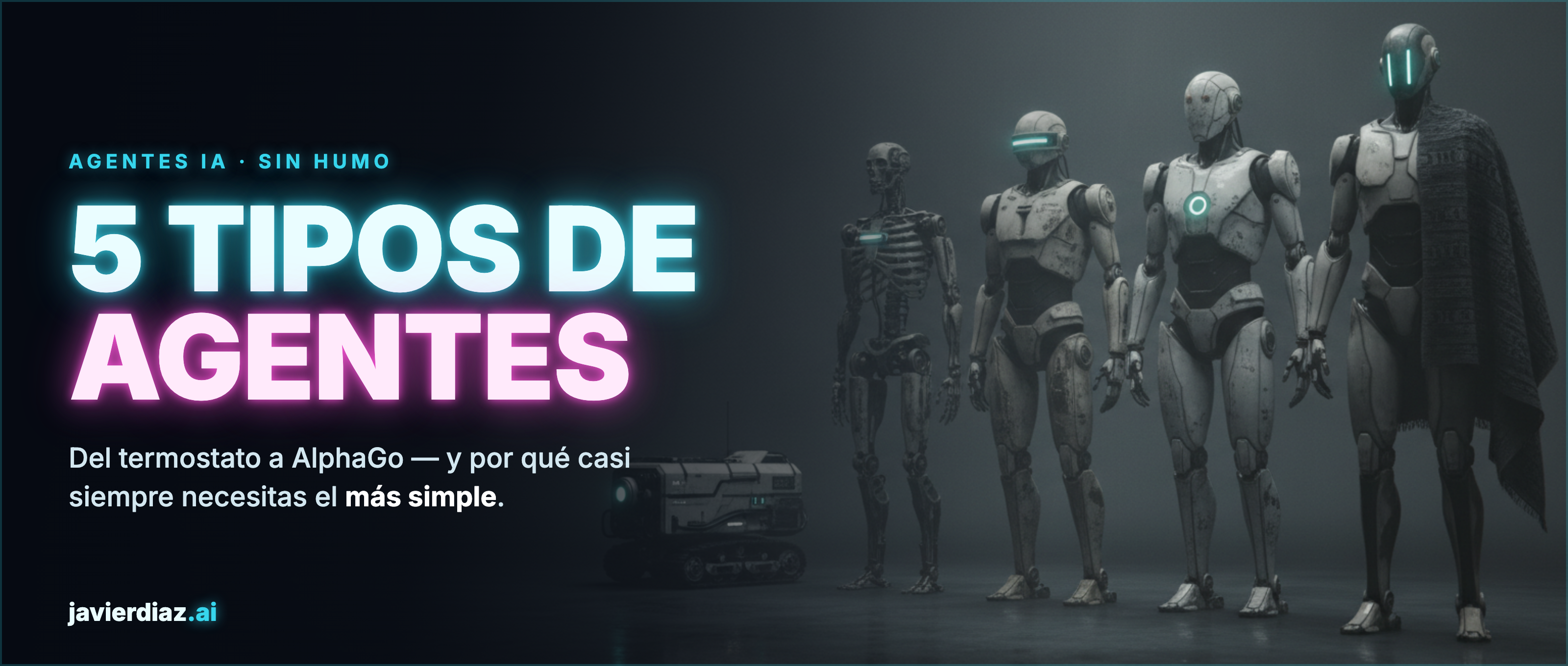 Los 5 tipos de agentes de IA (y por qué casi siempre necesitas el más simple)
